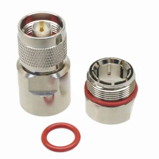 N male for 1/2" corrugated heliax style flexible coaxial cable