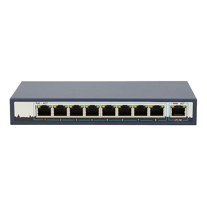 Extralink CERES | PoE Swtich | 8x 100Mb/s PoE/PoE+, 2x RJ45 Uplink 100Mb/s, 96W