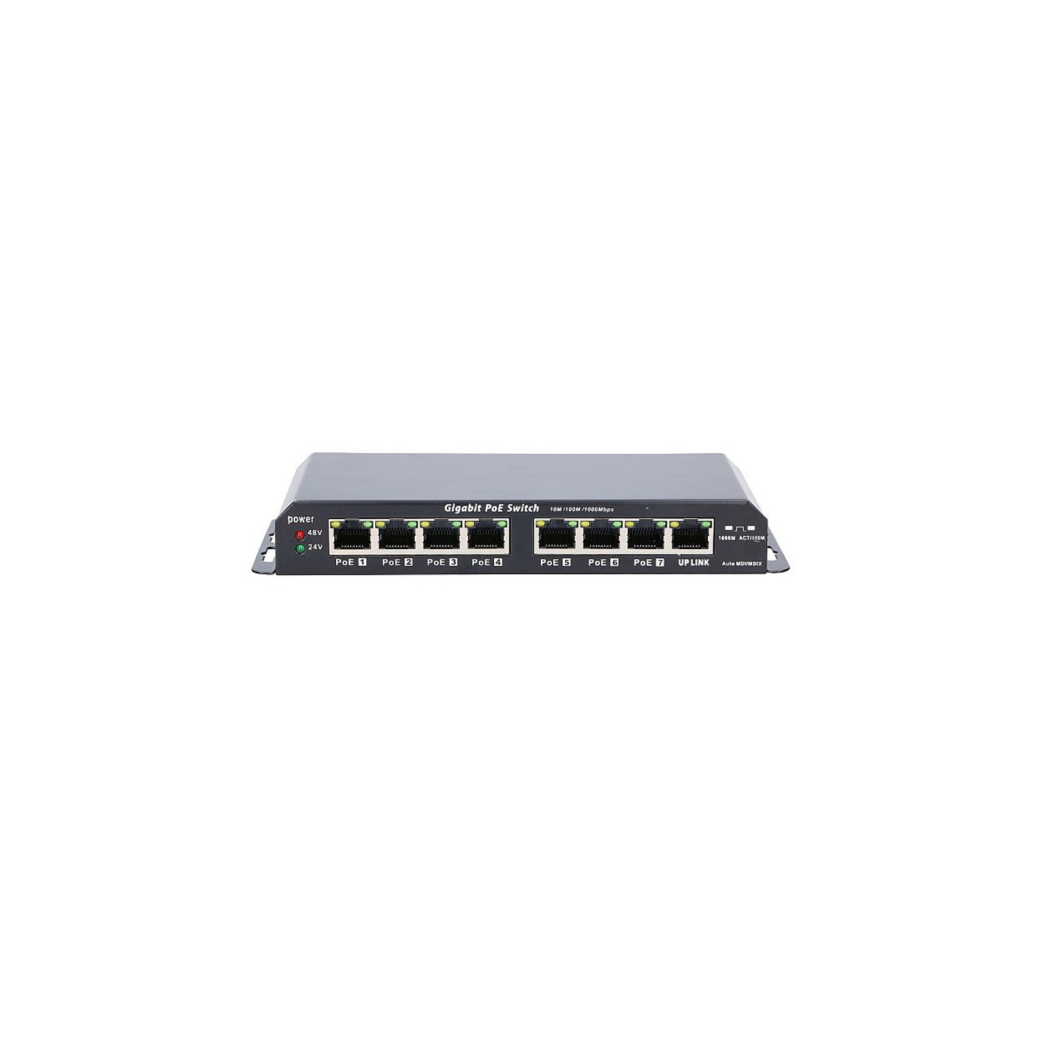 EXTRALINK KRATOS GIGABIT POE SWITCH 8-7 PORT 24V 60W WITH POWER ADAPTER 24V 2.5A