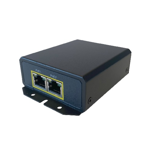 MaxLink MAXPI60EXT1x2 industrial-rated PoE extender - 802.3af/at, 60W, 1Gbit, 2xPoE