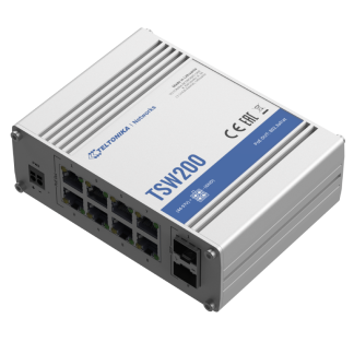 Teltonika TSW200 8 port PoE+ Gigabit ethernet + 2 SFP-ports switch (NO PSU)