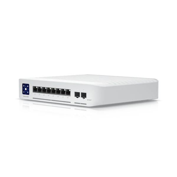 UBIQUITI (USW-Enterprise-8-PoE) UniFi Layer 3, PoE switch with (8) 2.5GbE, 802.3at PoE+ RJ45 ports and (2) 10G SFP+ ports