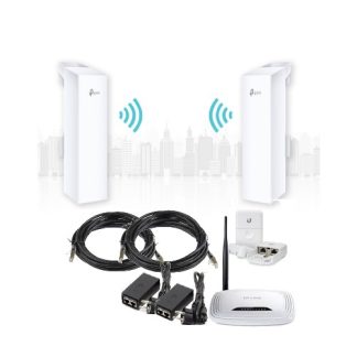 Complete Ptp Wireless Link Up to 2km Combo pack ( CPE510x2, TL-WR840N, Ethernet cables, Surge protectors, backup Poe adapters )
