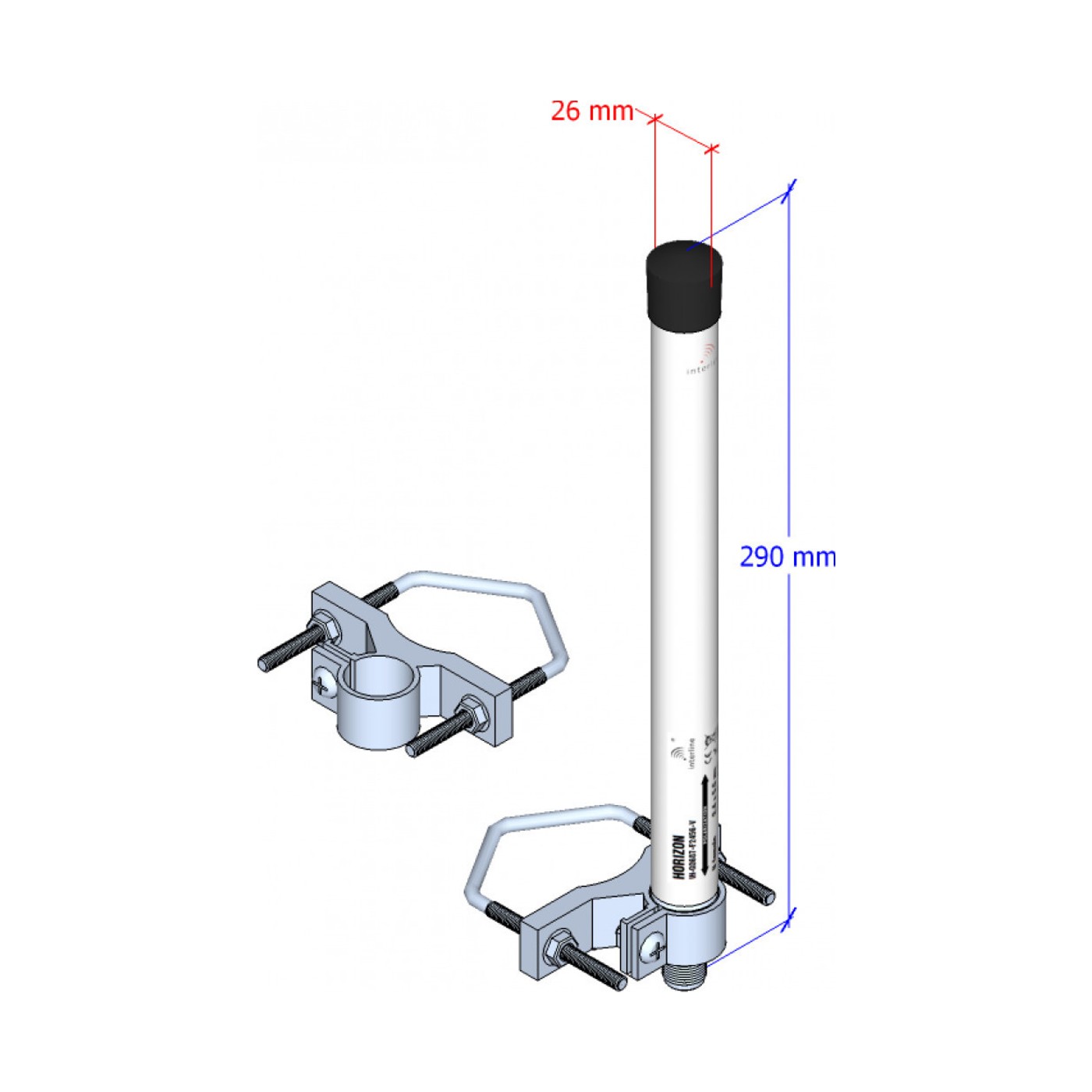 Interline Horizon omnidirectional antenna 2,4 GHz / 7 dBi (IH-G07-F2425-V)