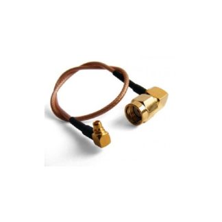 Pigtail MMCX male right angle to RPSMA male right angle, RG-178, 20cm