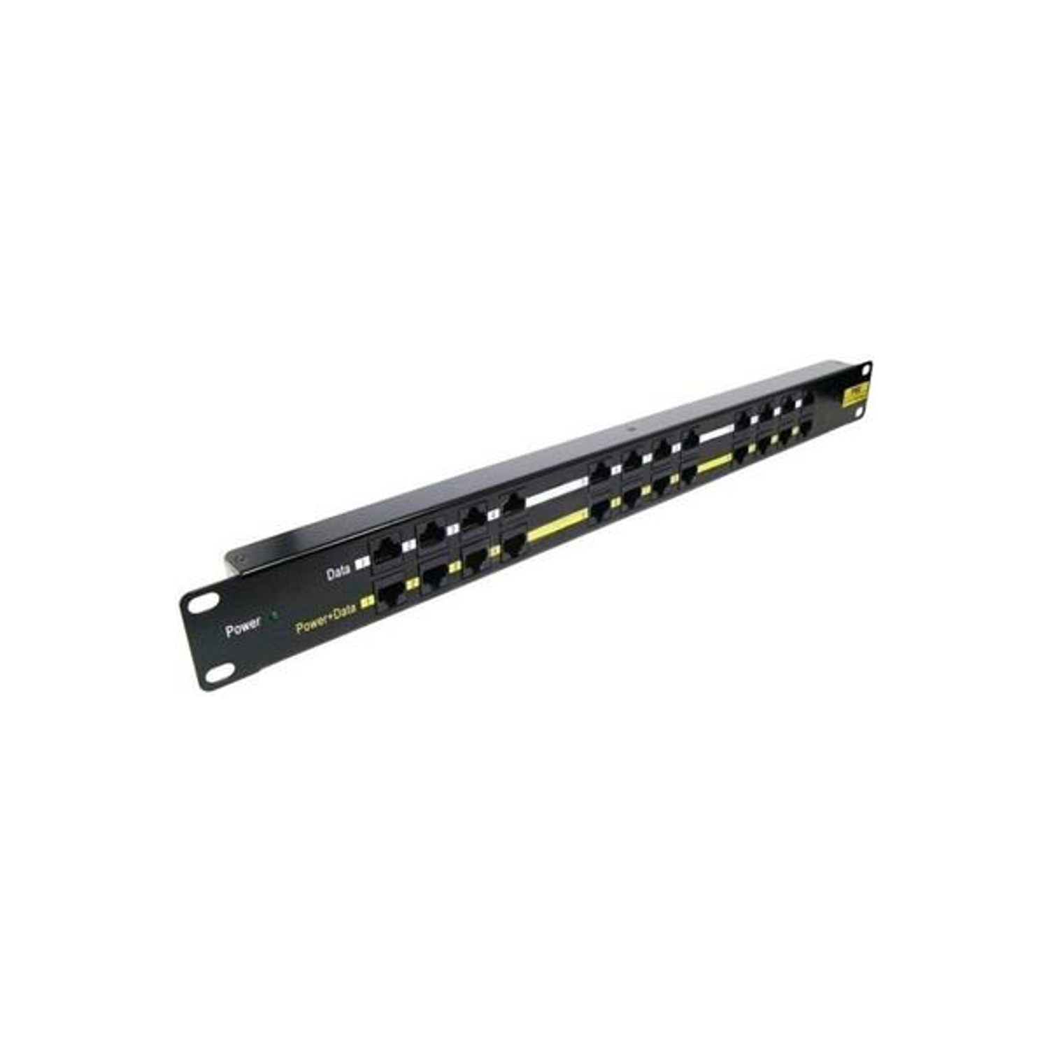 MaxLink POE-PAN16 POE panel 16 ports, 1U for 19 rack, shielded, black